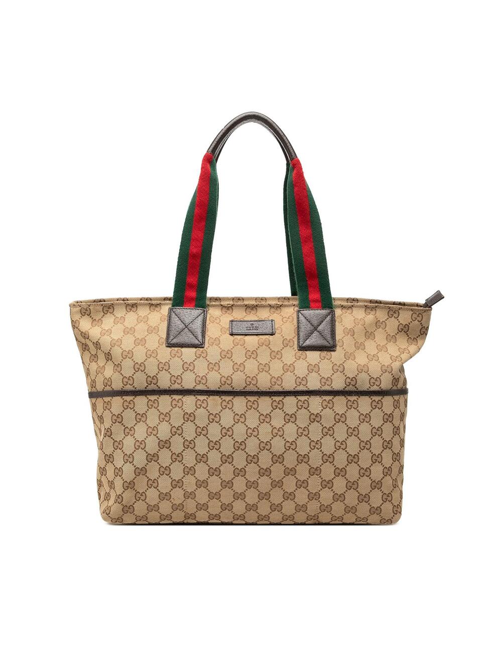 Gucci Gg Canvas Web Tote Pre-Loved #350619G71B